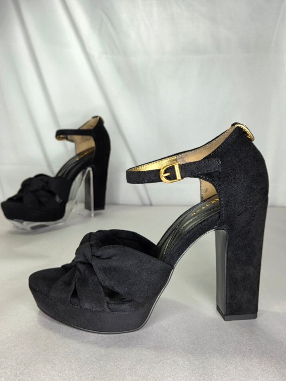 Donna Karan New York Starling Platform Sandals - Black, Size: 7 M